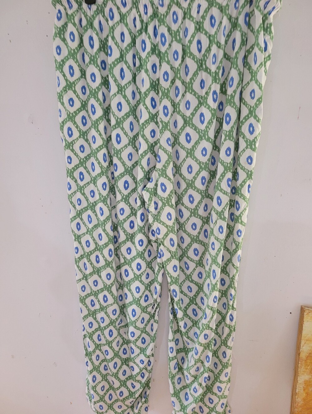 Jaclyn Intimates 1X Green & Blue Geometric Button-Front Pajama Set - Picture 4 of 9